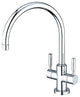 Kingston Brass Two-Handle Kitchen Faucet With Deck Plate, Polished Chrome