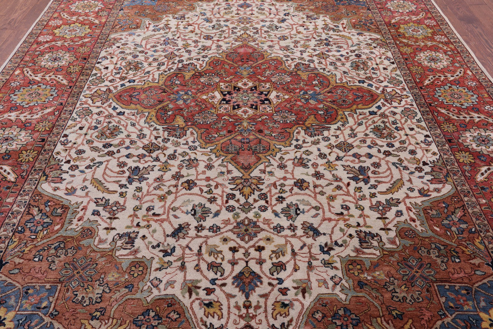 Handmade Persian Fine Serapi Wool Rug 8' 8" X 11' 9" - Q14703