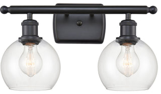 Innovations 516-2W-BK-G122-6 2 Light 16" Bath Vanity Light, Matte Black