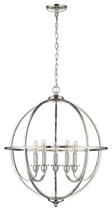 5 Light 24 in. Polished Nickel Chandelier