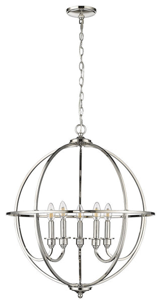 5 Light 24 in. Polished Nickel Chandelier