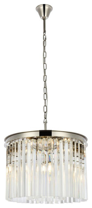 Elegant Lighting 1208D20/RC Sydney 6 Light 20"W Crystal Pendant - Matte Black