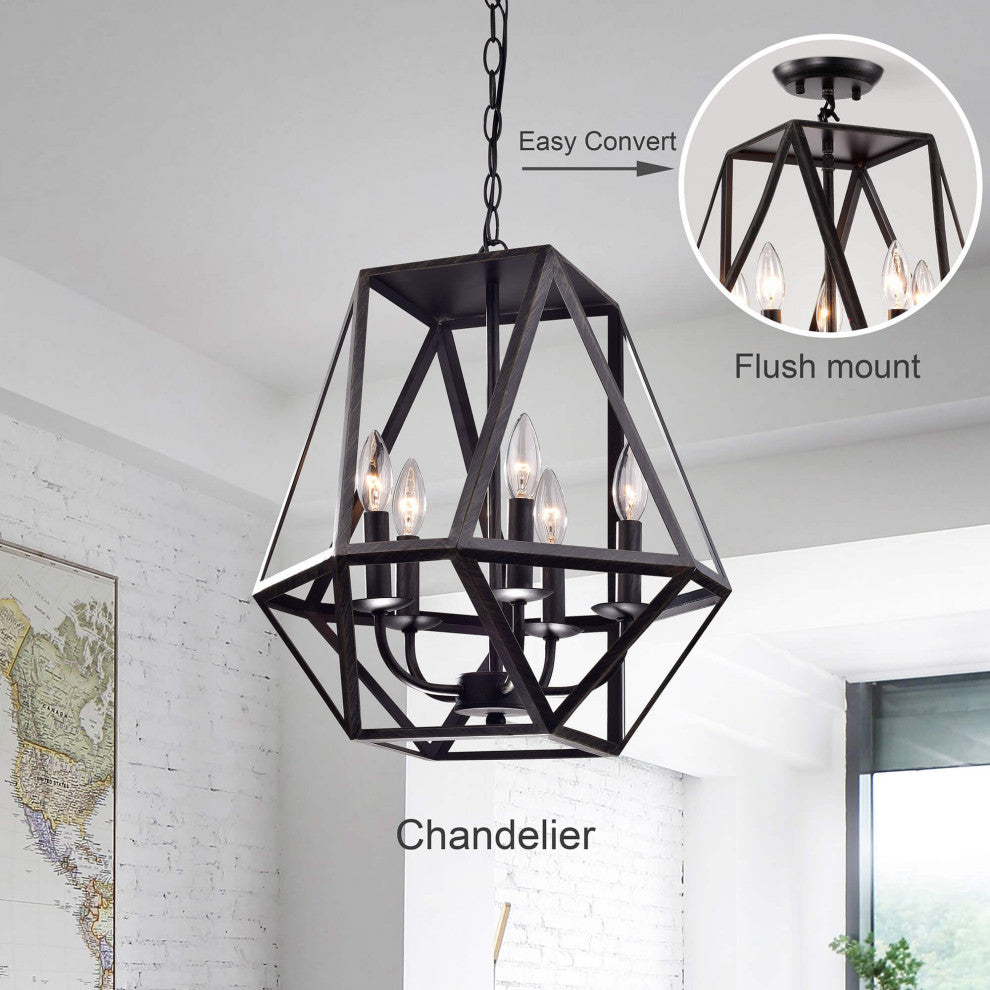 Iris 5-light Modern Antique Black Chandelier