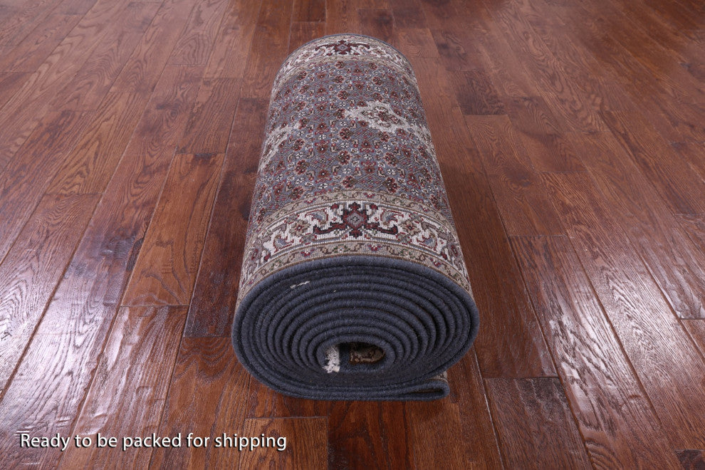 Runner Persian Tabriz Hand Knotted Wool and Silk Rug 2' 6" X 25' 7" Q8941