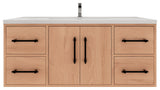 Victoria 48" Solid Wood Bath Vanity, Red Oak