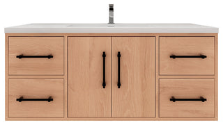 Victoria 48" Solid Wood Bath Vanity, Red Oak