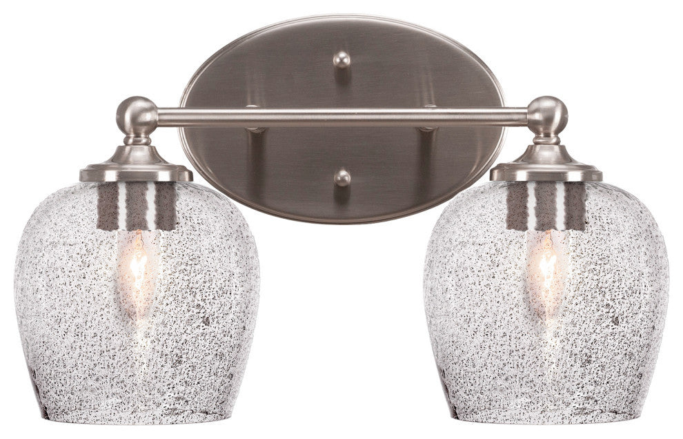 Capri 2-Light Bath Bar, Brushed Nickel/Smoke Bubble