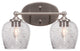 Capri 2-Light Bath Bar, Brushed Nickel/Smoke Bubble