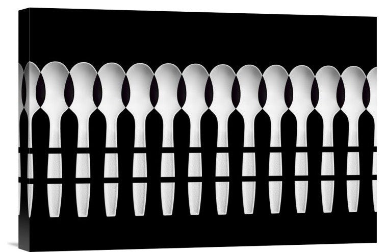 "Spoons Abstract: Fence" Stretched Canvas Giclee by Jacqueline Hammer, 18x12"