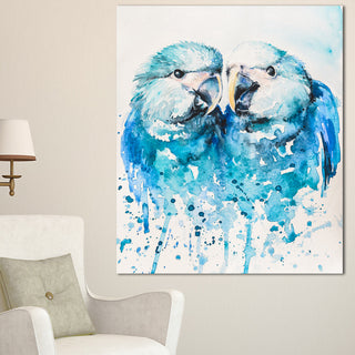 Spix s Macaw Watercolor, Abstract Canvas Art Print, 30"x40"