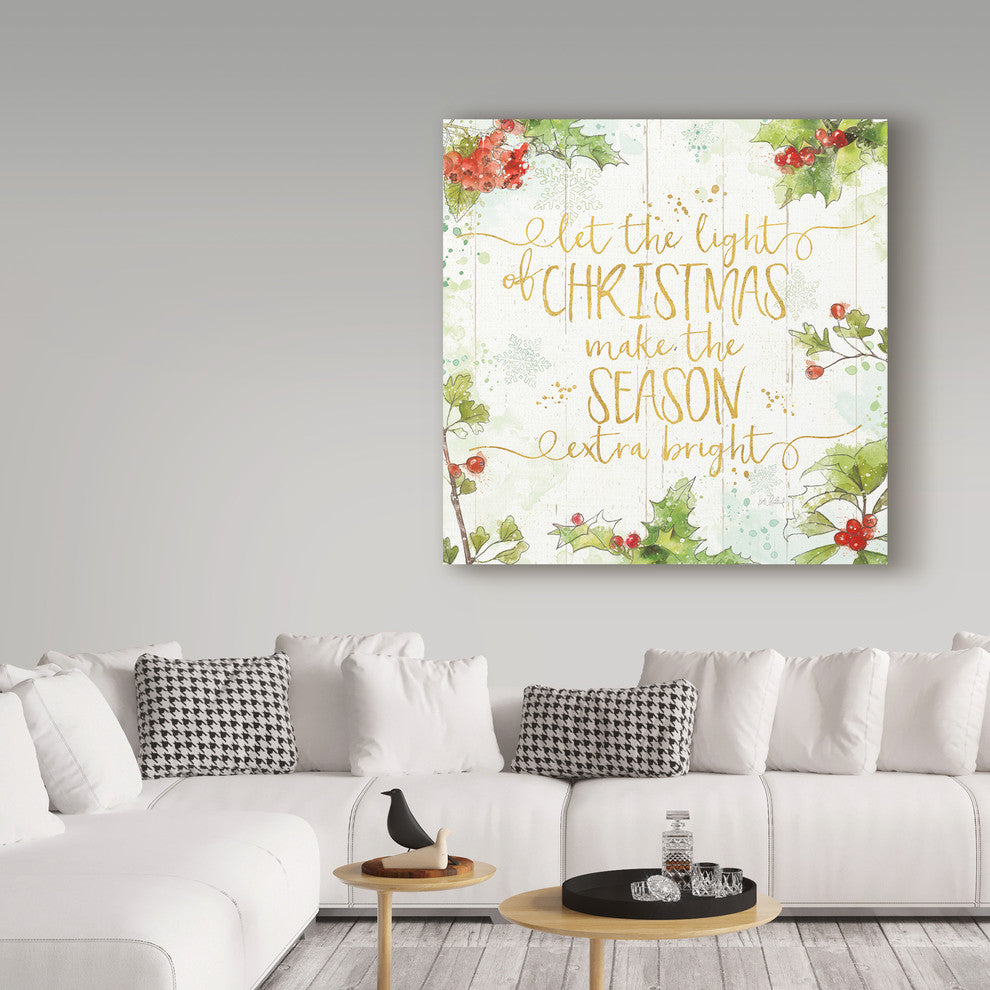 Katie Pertiet 'Christmas Sentiments Ii Gold On Wood' Canvas Art