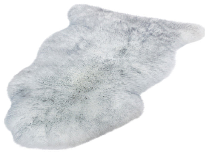 Rustic Sheepskin Single Pelt Rug, Gray Mist
