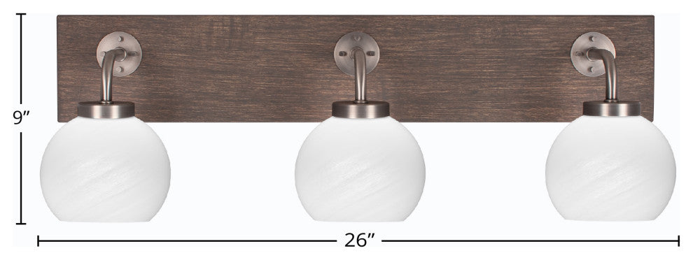 Oxbridge, Bath Bar, Graphite & Painted Distressed Metal, 5.75" White Marble