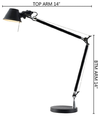 Black Frame, Chrome Hardware Table Lamp