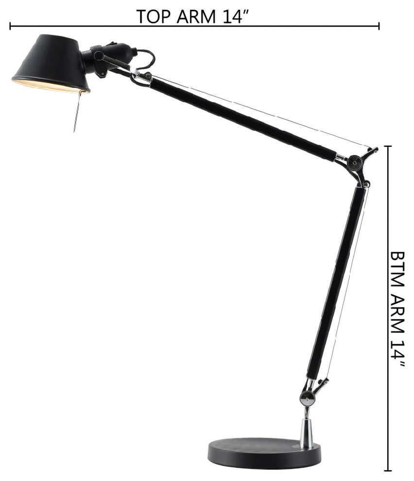 Black Frame, Chrome Hardware Table Lamp