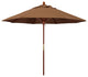 9' Square Push Lift Wood Umbrella, Sunbrella, Teak