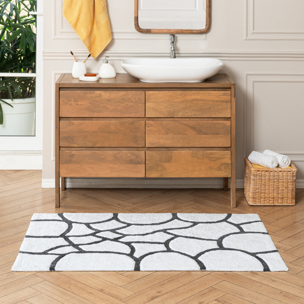 Edington Machine Tufted Bath Mat, Gray, 30x50