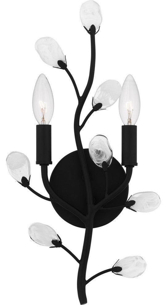 Heiress 2-Light Wall Sconce, Matte Black
