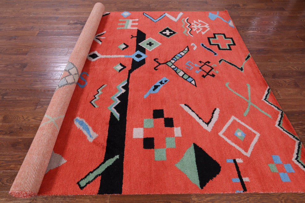 8' 0" X 10' 2" Moroccan Hand-Knotted Wool Rug - Q13109