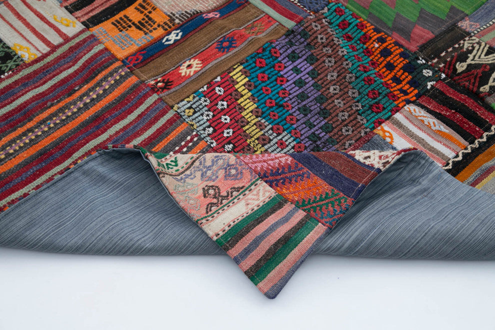 Rug N Carpet - Handmade Turkish 6' 8'' x 9' 11'' Vintage Patchwork Kilim Rug