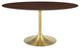 Lippa 60" Oval Wood Dining Table, Gold Cherry Walnut