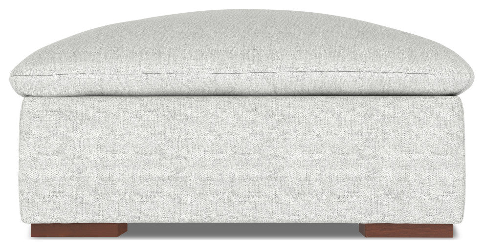 Jasmine Ottoman in Performance Fabric, Assembled, Cloud Gray