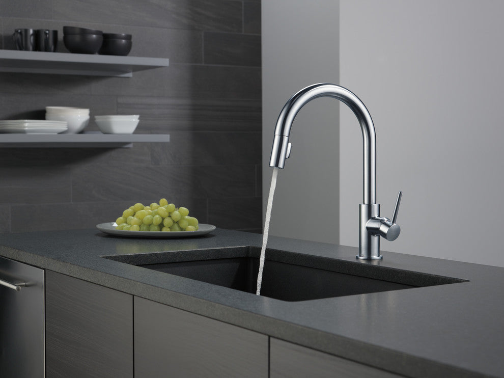 Delta Trinsic Single Handle Pull-Down Kitchen Faucet, Arctic Stainless