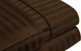 Sateen Stripe Soft 100% Microfiber Sheet Set, Chocolate, Full