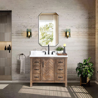 Javier Bath Vanity, Composite Stone Top, Antique Gray, 42", Single Vanity, No Mirror