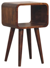 Mini Chestnut Curved Open Nightstand
