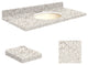 Quartz 49"x22" Vanity Top, Biscuit Bowl, Almond Delite, 4" Centerset