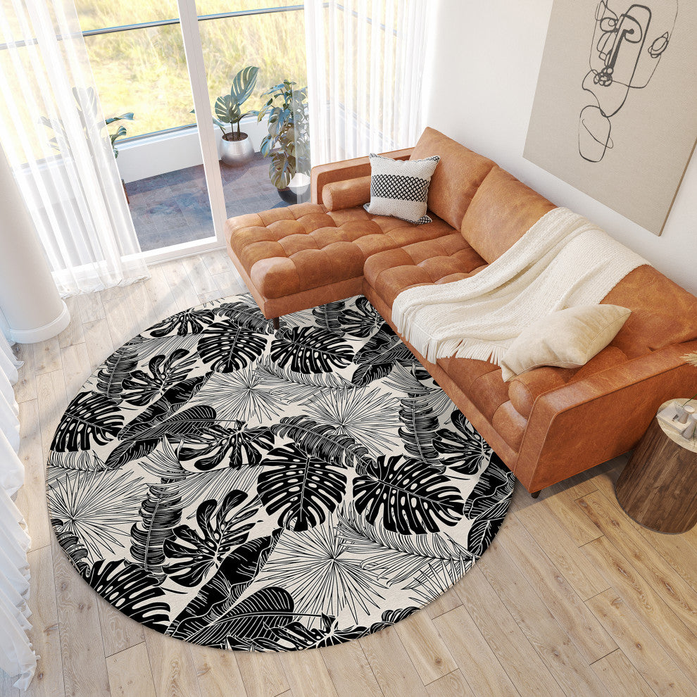 Indoor/Outdoor Tropics TC16 Eclipse Machine Washable 8' x 8' Round Rug