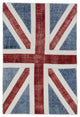 Rug N Carpet - Handwoven Oriental 4' 0'' x 6' 0'' Flag Patchwork Rug