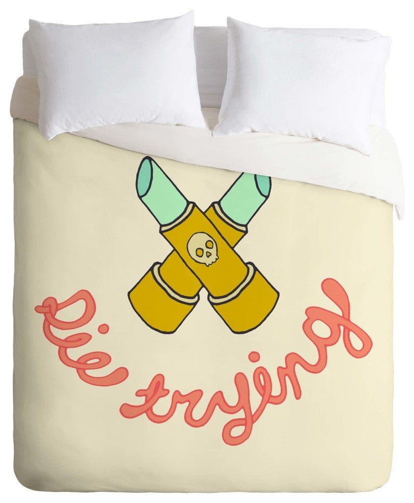 Deny Designs Wesley Bird Die Trying Duvet Cover - Lightweight