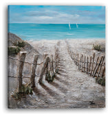 "Summer by the Beach" Hand Painted Canvas Art, 40"x40"
