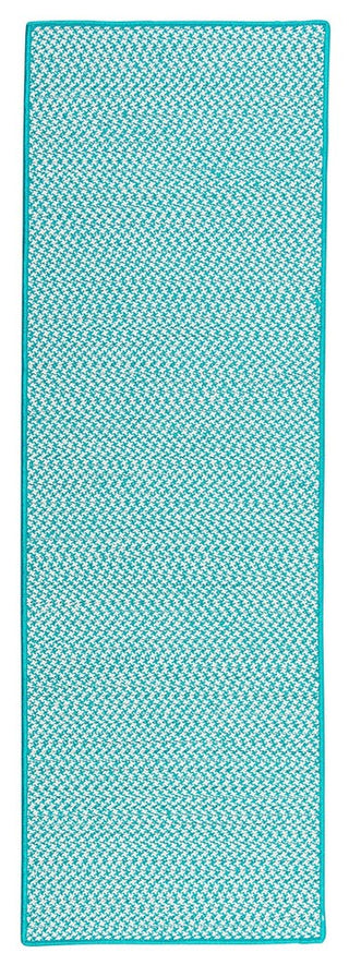 Outdoor Houndstooth Tweed OT57 Turquoise Indoor/Outdoor Area, Rectangular 2'x10'