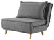 Modern Fabric Upholstered Convertible Sofa Bed Folding Sleeper Chair, Gray
