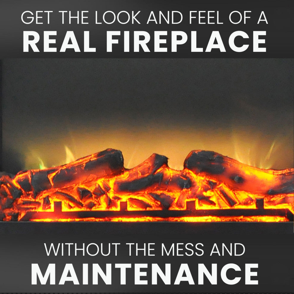23" Freestanding 5116 BTU Electric Fireplace Heater Insert WithRemote Control