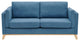 73" Chenille Fabric Tuxedo Arm Loveseat with Cushion, Blue, 73"