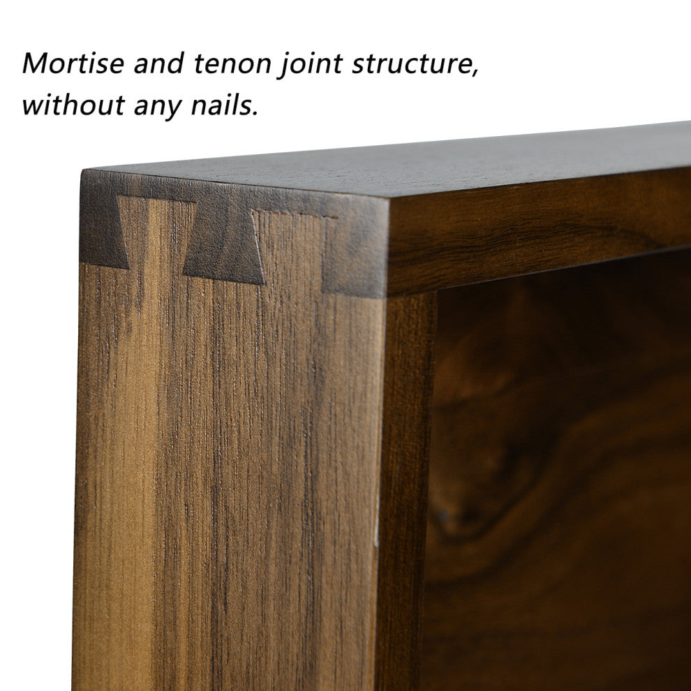 Square Black Walnut Solid Wood Tray Ottoman Tray, 24inch