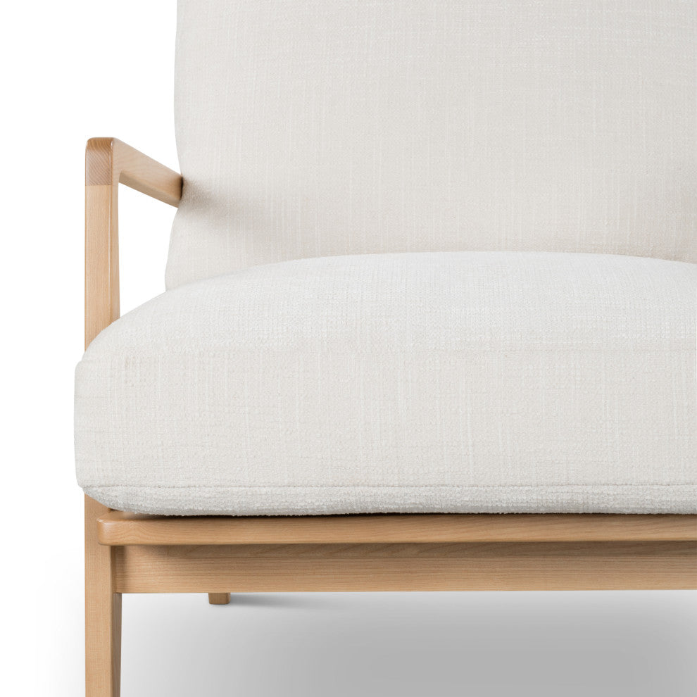Metro Carmelo Upholstered Accent Chair, Oak/Cream Upholstery