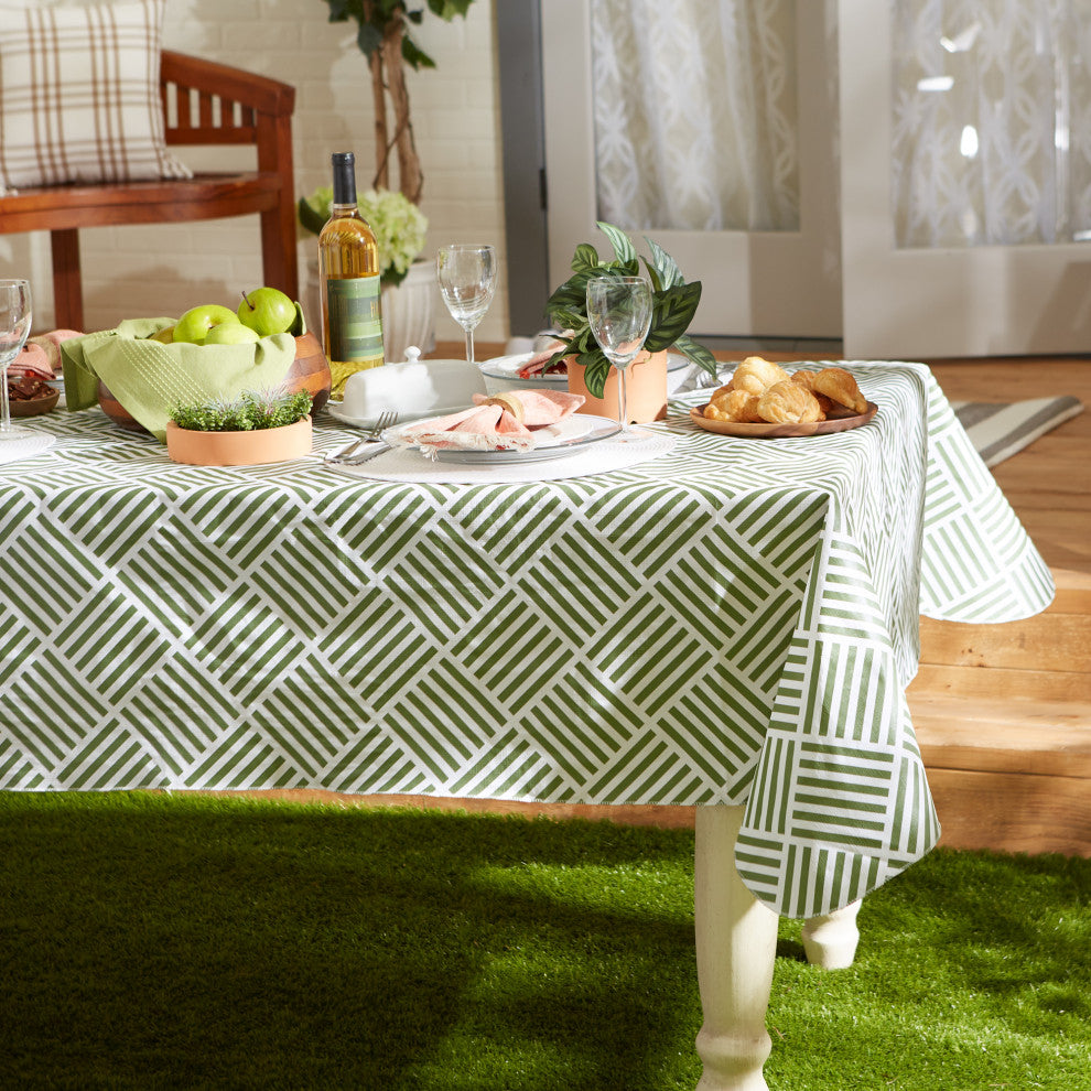 Artichoke Grid Vinyl Tablecloth 70 Round