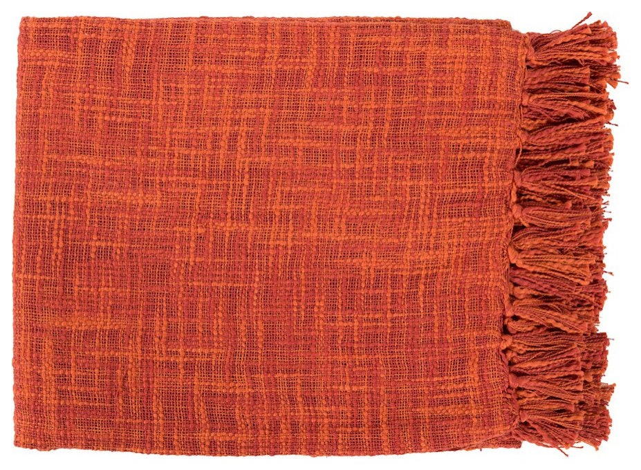 Surya Tori Brick Red Throw 49"W X 59"L