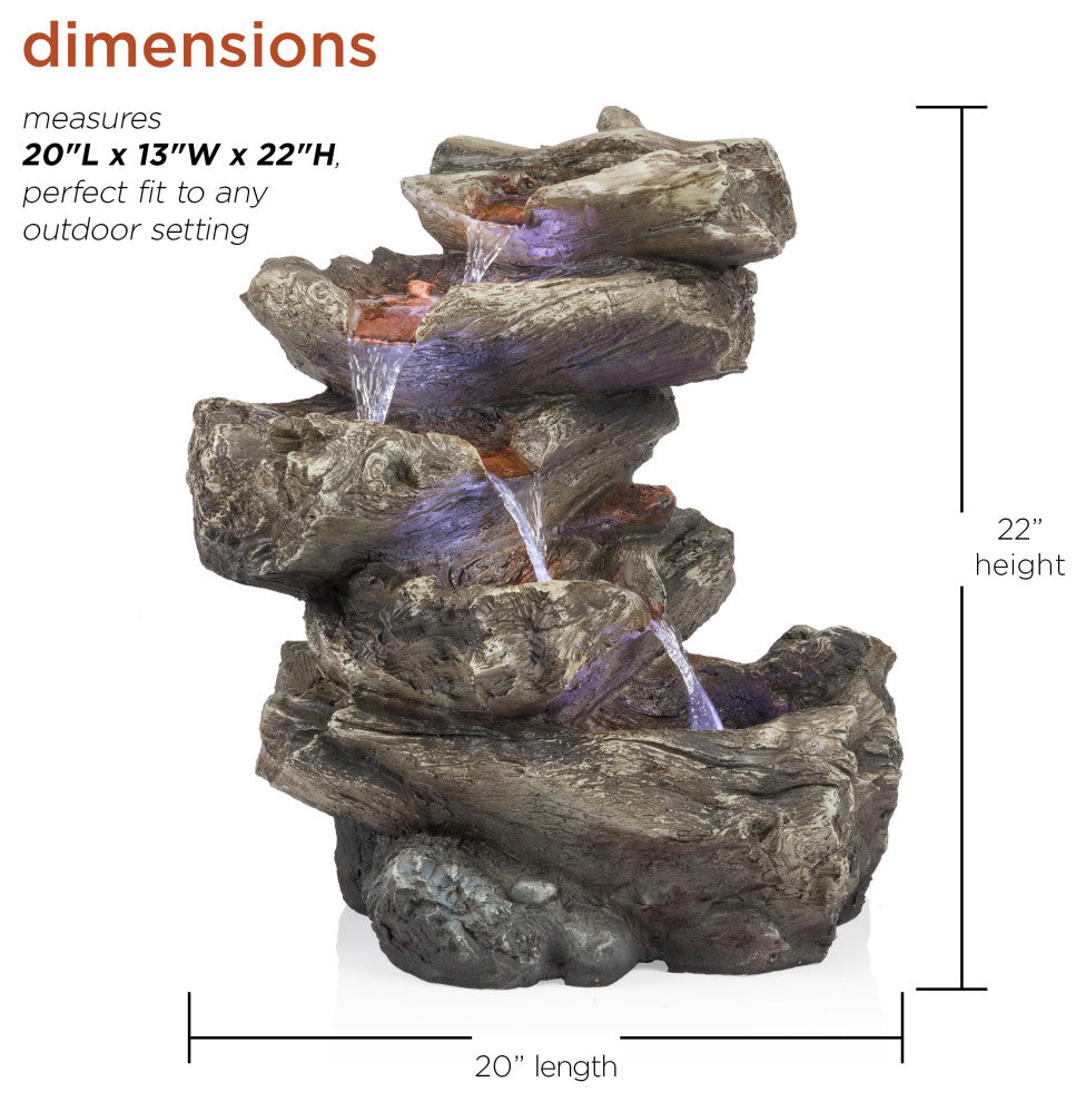 Rainforest 4 Tier Fountain with LED Lights