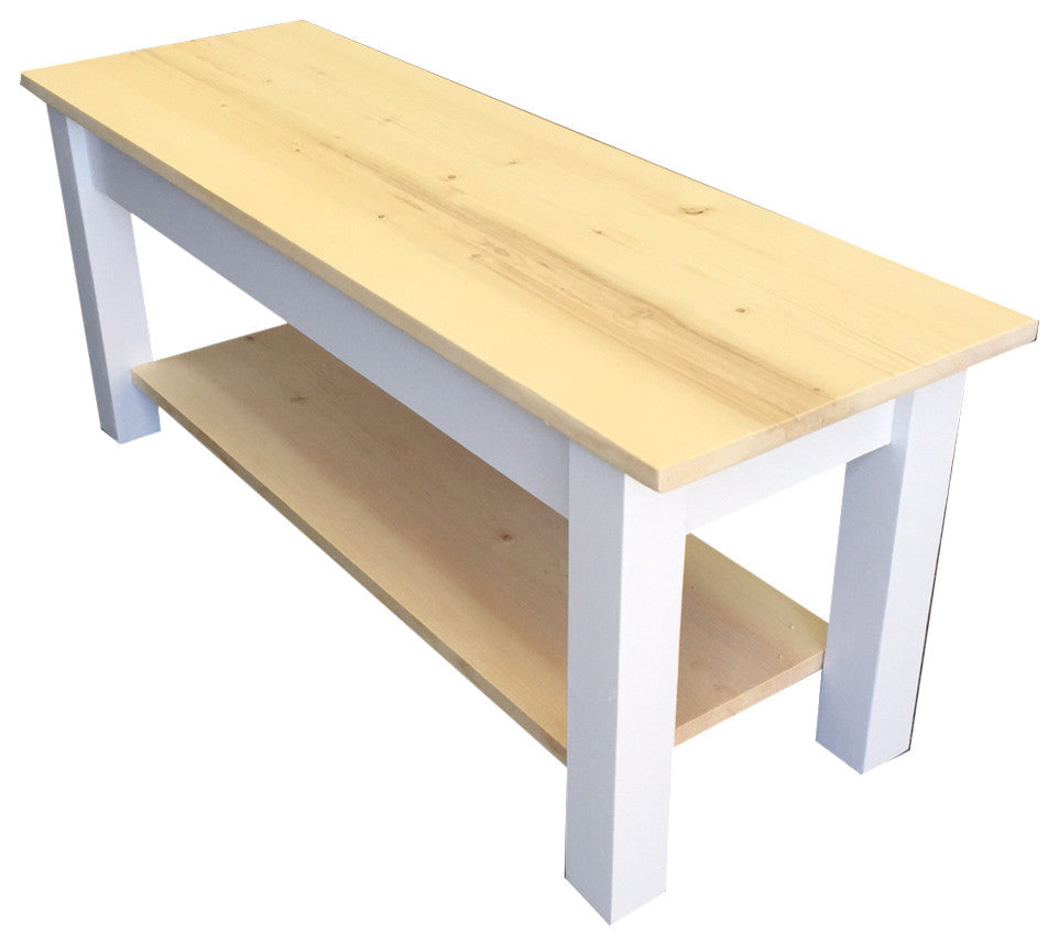 Nantucket Bench With Shelf, 54"