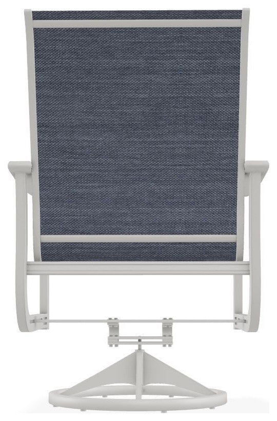 St. Catherine Sling Outdoor Swivel Rocker, Augustine Denim/Snow