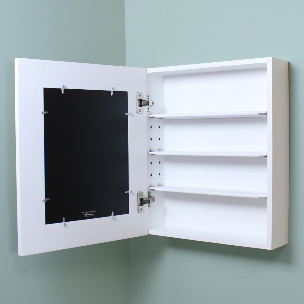 Wall Mount Mirrored Medicine Cabinet, Shaker White