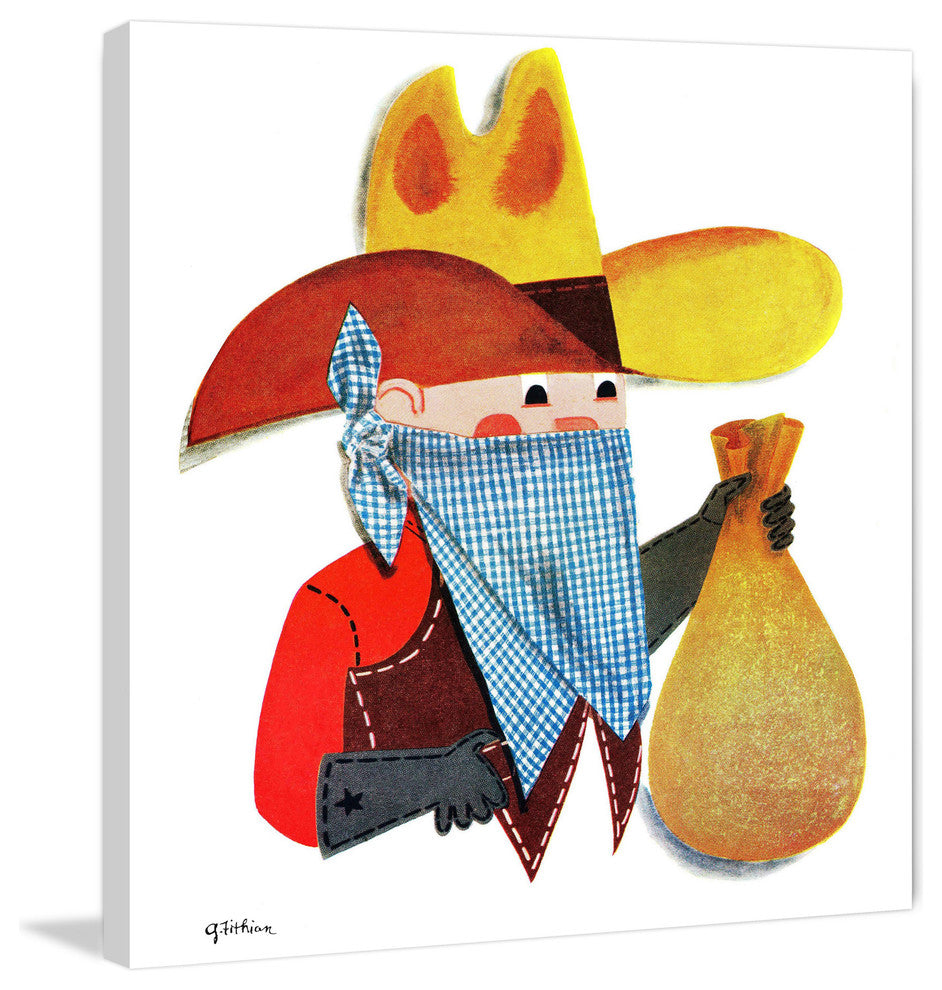 "Cowboy" Painting Print on Canvas by Curtis