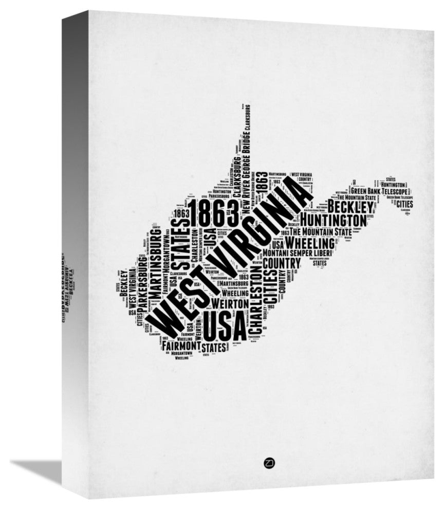 "West Virginia Word Cloud 2" Fine Art Print