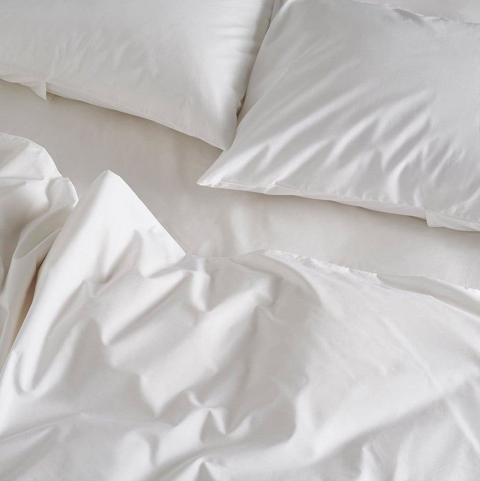 A1HC Organic Cotton Duvet Cover Set, White, Twin